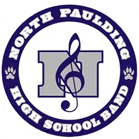 North Paulding High School Band logo with a large gray letter N and a navy blue treble clef on white background
