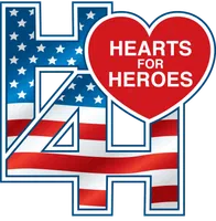 Hearts for Heroes 4H logo with American flag pattern and LGE Community Credit Union sponsor text.