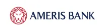 Ameris Bank logo with a red lion head emblem and navy blue text on a white background