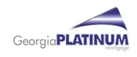 Logo of Georgia Platinum Mortgage with blue triangular graphic and bold text on white background.