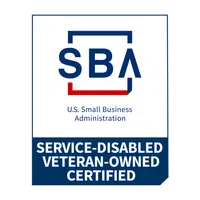 SBA logo with certification for service-disabled veteran-owned businesses