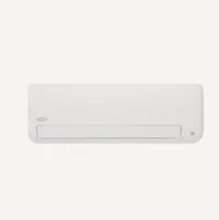 Carrier White wall-mounted air conditioner unit with a sleek, modern design against a plain background