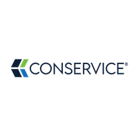 Logo of Conservice with stylized blue, green, and navy geometric shapes.
