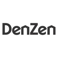 DenZen logo with stylized black text featuring house-shaped letters on a white background.