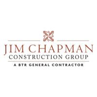 Logo of Jim Chapman Construction Group featuring a stylized floral emblem and text in brown and black.