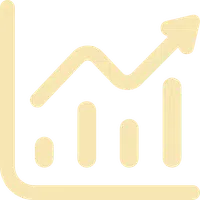 Minimalist beige growth chart icon showing rising bar graph with upward arrow indicating progress or success.