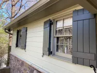 a white house with windows