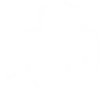 White business growth icon showing person, building, bar chart, and upward arrow on black background