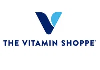 The Vitamin Shoppe logo with stylized V in dark and light blue above the company name in bold navy letters.