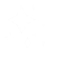 White sparkle and star shapes on a black background representing shine and glitter effects.