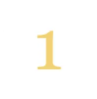 Gold number one inside white circle on transparent background representing first place or ranking.