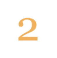 Orange number 2 centered on a white circular background