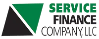 Logo of Service Finance Company LLC with green and black triangular design and bold text.