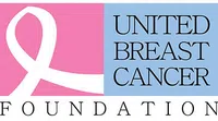 United Breast Cancer Foundation logo with pink ribbon symbol and foundation name on blue and white background
