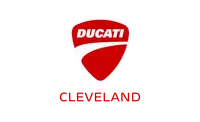 Red and white Ducati logo above the word Cleveland on black background