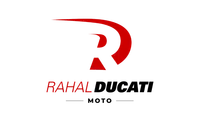 Racing logo with stylized red R and black text on white background