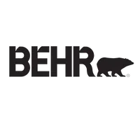 BEHR logo with bold black letters and a silhouette of a bear on white background