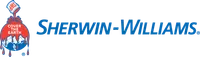 Sherwin-Williams logo with paint can pouring red paint covering a globe and the slogan Cover The Earth