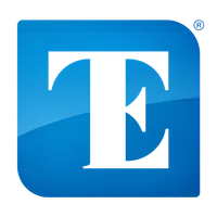 Blue square logo with a large black capital letter E in the center and a registered trademark symbol.