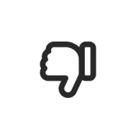 Black thumbs down icon in a white circular background representing dislike or disapproval
