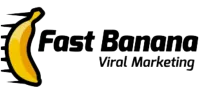Logo of Fast Banana Viral Marketing featuring a speedy banana icon with motion lines