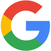 Colorful Google logo with segmented G in red, yellow, green, and blue on a transparent background