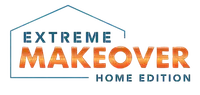 Extreme Makeover Home Edition logo with a house outline and bold orange and blue text