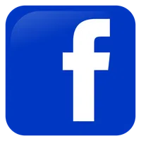 Facebook logo with white letter f on blue rounded square background.
