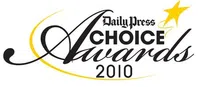 Daily Press Choice Awards 2010 logo with black text and a yellow shooting star design