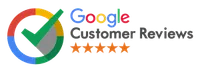 Google Customer Reviews logo with five orange stars and colorful checkmark circle