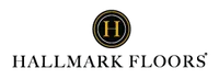 Hallmark Floors logo with a gold and black circular emblem featuring an H above the company name in black text.