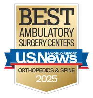 Gold badge for Best Ambulatory Surgery Centers in Orthopedics and Spine by U.S. News & World Report 2025