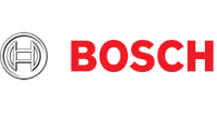 Bosch logo featuring a circular emblem and bold red lettering on a black background.