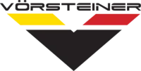 Vörsteiner logo with stylized black, yellow, and red geometric shapes and modern typography.