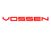 Vossen logo in bold red stylized letters on a black background