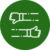 an icon of thumbs up and thumbs down
