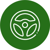 an icon of a steering wheel