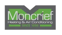 Moncrief Heating & Air Conditioning logo with a green and gray design, established since 1898.