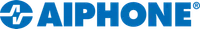 Aiphone logo with blue text and a circular icon featuring a pulse signal inside.