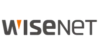 Wisenet logo with black lettering and an orange stylized letter I on a transparent background.