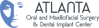 Logo of Atlanta Oral and Maxillofacial Surgery and Dental Implant Center with face illustration and text