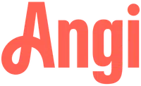 Angi company logo in bold red lettering with a stylized letter A loop
