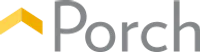 Porch company logo with yellow upward arrow and gray text spelling Porch