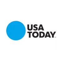 USA Today logo with a blue circle on the left and bold black text spelling USA TODAY on a white background