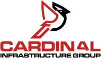 Cardinal Infrastructure Group logo featuring a stylized cardinal bird in red and black with bold text
