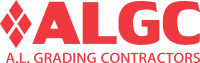 ALGC logo in red with diamond-shaped graphic and text A.L. Grading Contractors
