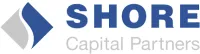 Shore Capital Partners logo with blue and gray geometric shapes and company name in bold and light fonts.