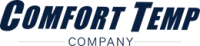 Comfort Temp Company logo with bold navy blue text and horizontal gray lines on each side.