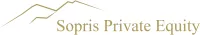 Logo of Sopris Private Equity featuring elegant typography and mountain silhouette.
