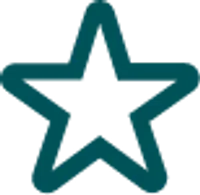 Teal outlined five-point star icon with transparent background, simple geometric shape symbolizing rating or favorite.
